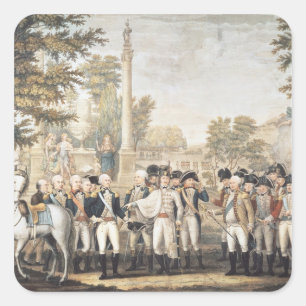 Die Briten übergeben sich General Washington Quadratischer Aufkleber