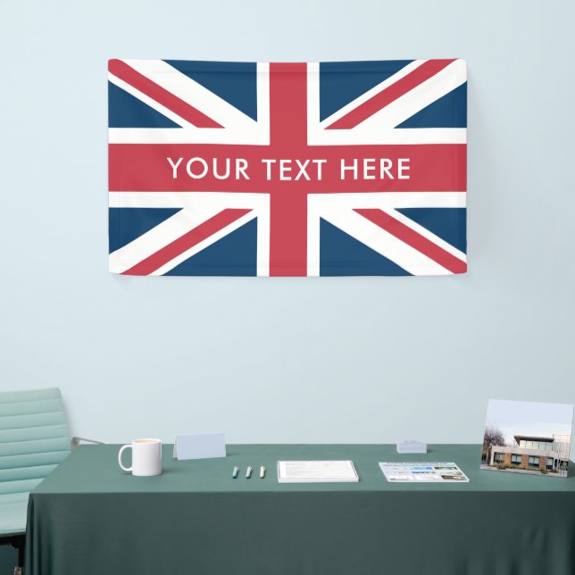 Die britische Flagge Union Jack Banner (Messeveranstaltung)