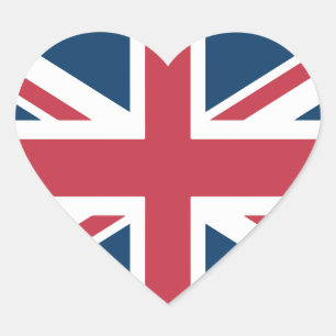 Die britische Flagge Union Jack Herz-Aufkleber