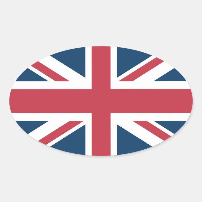 Die britische Flagge Union Jack Ovaler Aufkleber (Vorderseite)