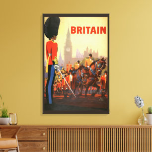 Die britische Königliche Garde des Vintagen Königs Leinwanddruck