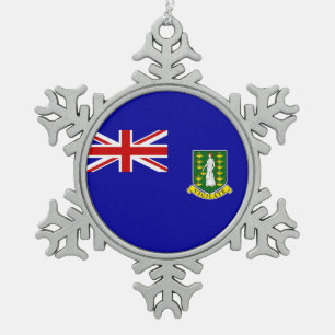 Die British- Virgin Islandsflagge Schneeflocken Zinn-Ornament