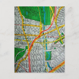 Die Bronx, NY Vintag Map Postkarte