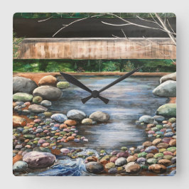 Die BROOK Lanscape Original Handgemälde Quadratische Wanduhr