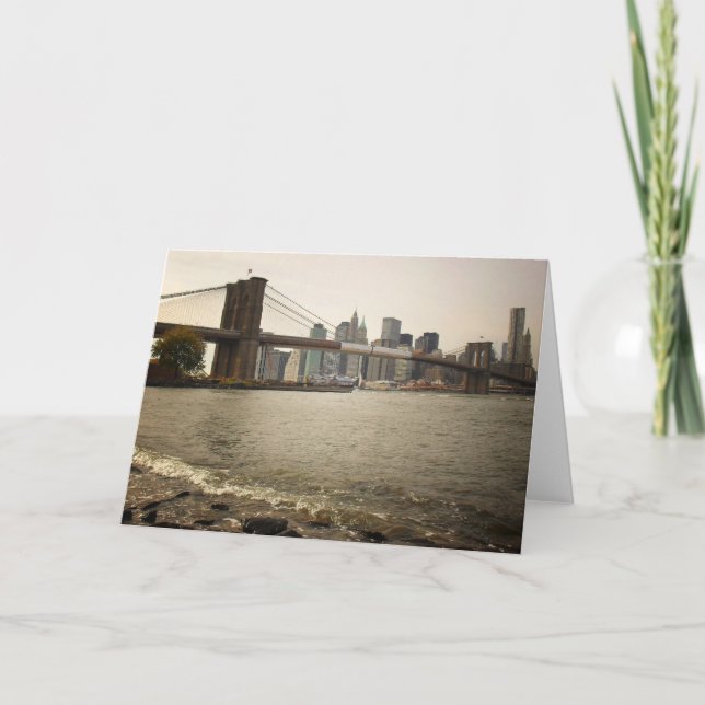 Die Brooklyn-Brücke, Ansicht von Brooklyn Karte (Vorderseite)