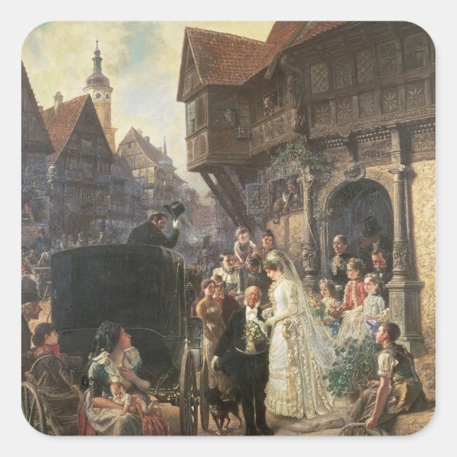 Die Brücke, 19. Jahrhundert Quadratischer Aufkleber (Vorderseite)