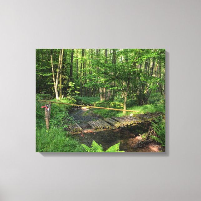 Die Brücke am Bach Leinwanddruck (Vorderseite)