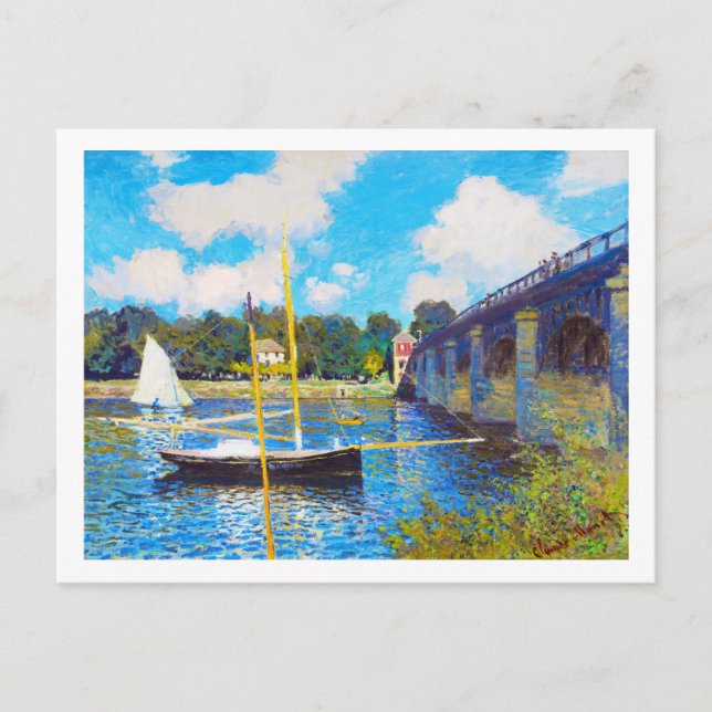 Die Brücke bei Argenteuil Claude Monet Postkarte (Vorderseite)