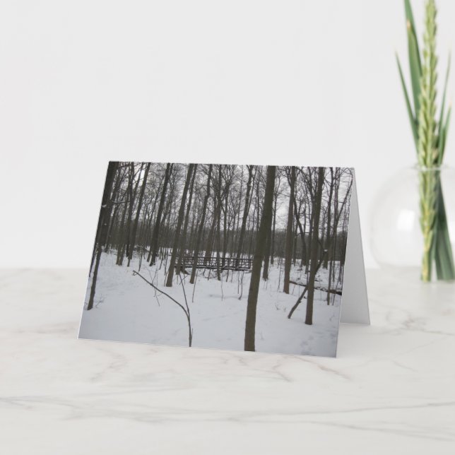 Die Brücke im Schnee Feiertagskarte (Vorderseite)