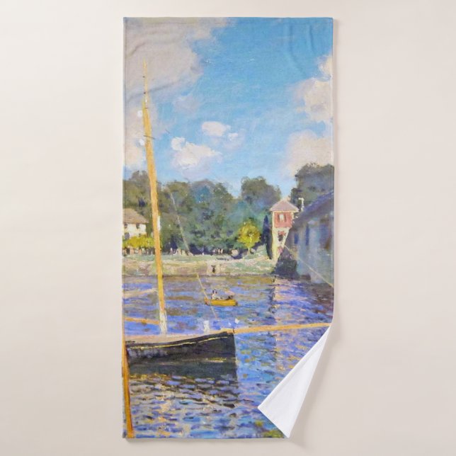 Die Brücke in Argenteuil, Monet Badehandtuch (Badehandtuch)