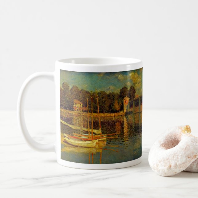 Die Brücke in Argenteuil von Claude Monet Kaffeetasse (Mit Donut)
