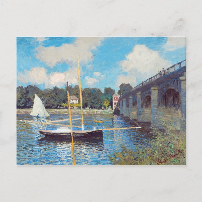 Die Brücke in Argenteuil von Claude Monet Postkarte (Vorderseite)