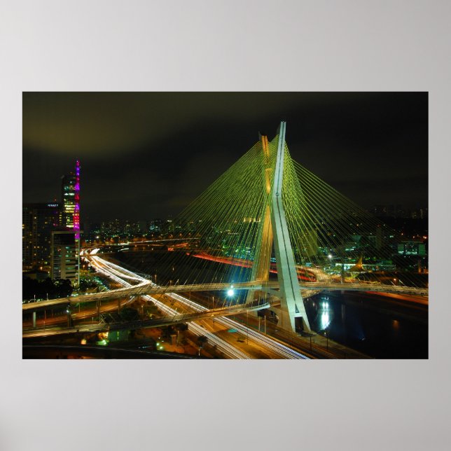 Die Brücke Octavio Frias de Oliveira Sao Paulo Poster (Vorne)