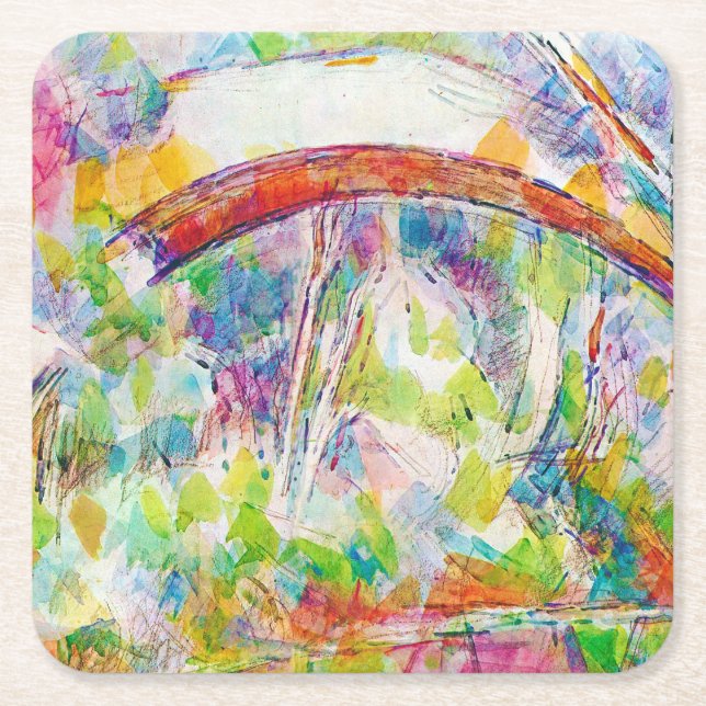 Die Brücke, Paul Cezanne Rechteckiger Pappuntersetzer (Vorderseite)