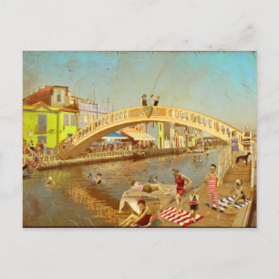 Die Brücke von Carcavelos in Aveiro (Portugal) Postkarte