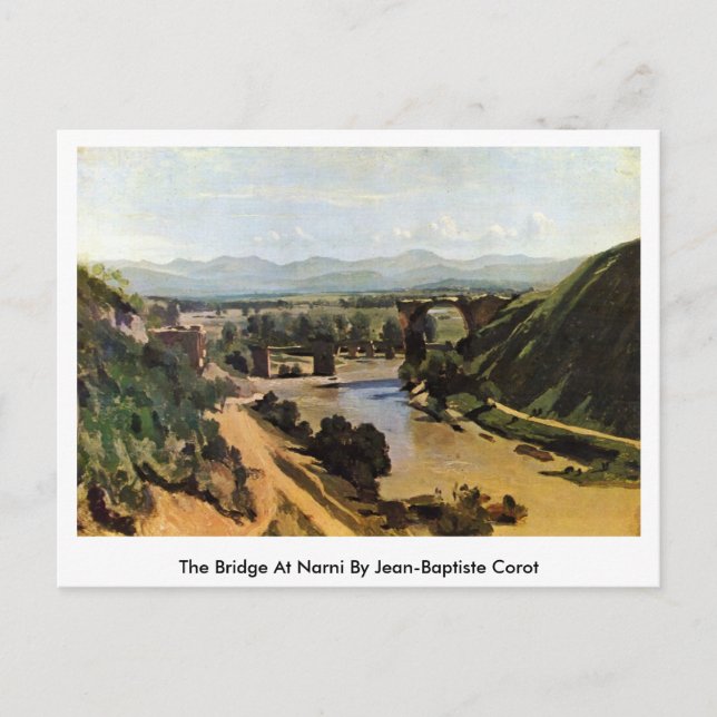 Die Brücke von Narni durch Jean-Baptiste Corot Postkarte (Vorderseite)