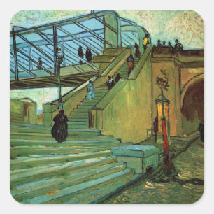 Die Brücke von Trinquetaille von Vincent van Gogh Quadratischer Aufkleber