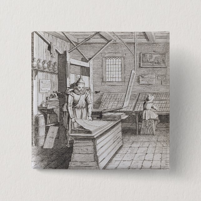 Die Buchbinderei von Laurens Janszoon Koster, Button (Vorderseite)