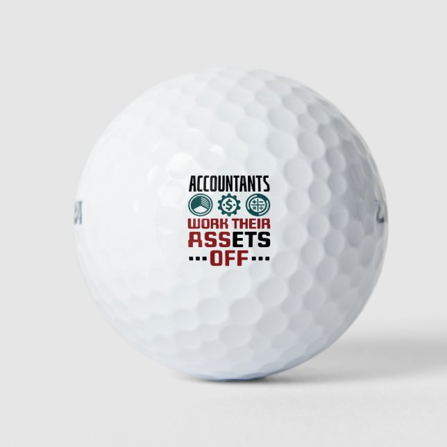 Die Buchhalter arbeiten ihre Vermögenswerte aus de Golfball (Vorderseite)