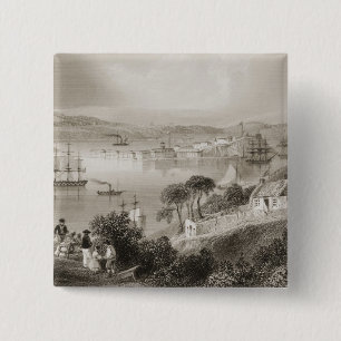 Die Bucht des Korkens, Landkreis-Korken, Irland Button