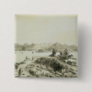 Die Bucht und die Insel von Hong Kong, überziehen Button