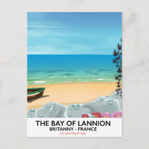Die Bucht von Lannion France Reiseplakat Postkarte