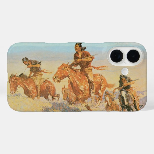 Die Buffalo-Läufer, das große Horn-Becken von Remi iPhone 16 Hülle (Rückseite (Horizontal))