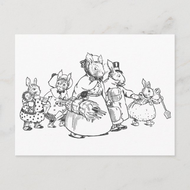 Die Bunnies im Urlaub Postkarte (Vorderseite)