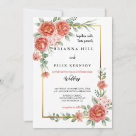 die bunten Blume der Hochzeitsreise Einladung