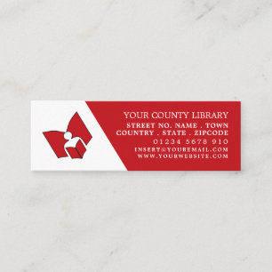 Die Business Card des Red Library Lesezeichens Mini Visitenkarte