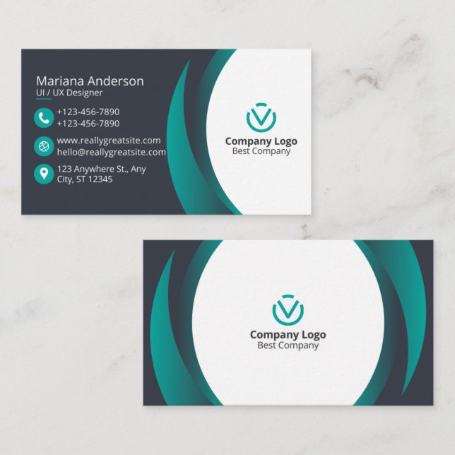 *Die Business Card für optimale Anpassung an Elega Visitenkarte (Vorne/Hinten)