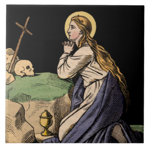 Die büßende Magdalena im Gebet Fliese