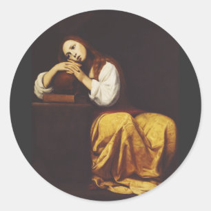 Die büßende Maria Magdalena von Giacomo Galli Runder Aufkleber
