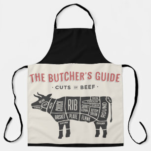 Die Butcher führen Teile von Rindfleisch Schürze