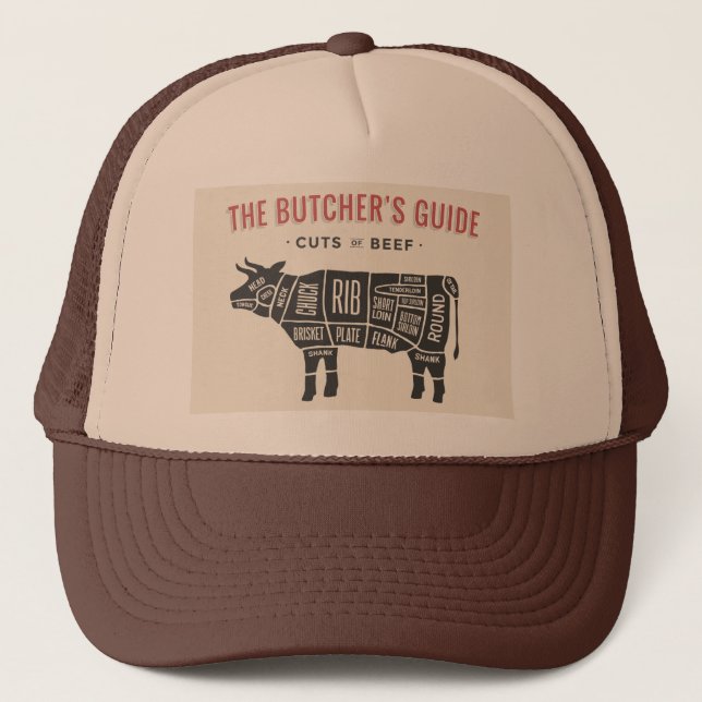Die Butcher führen Teile von Rindfleisch Truckerkappe (Vorderseite)