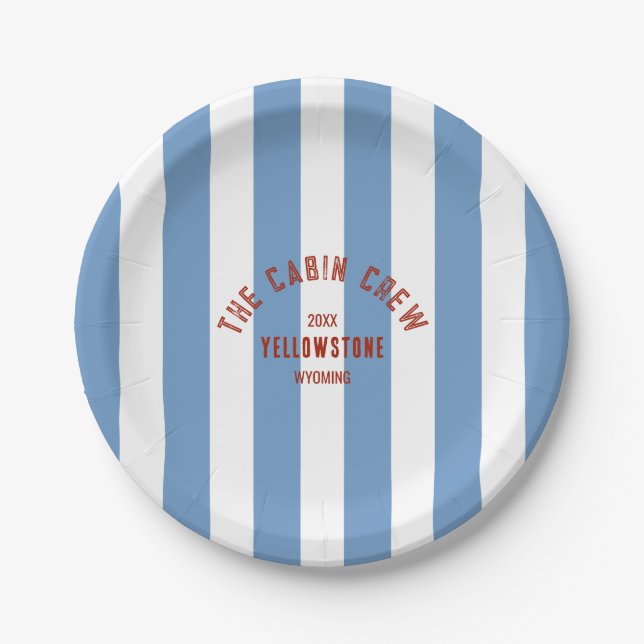 Die Cabin Crew Custom Wappen Blue Park Streifen Pa Pappteller (Vorderseite)