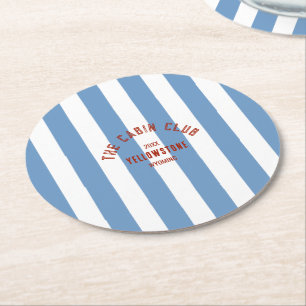 Die Cabin Crew Custom Wappen Blue Park Streifen Runder Pappuntersetzer