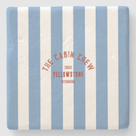 Die Cabin Crew Custom Wappen Blue Park Streifen Steinuntersetzer