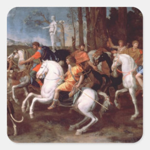 Die Calydonian Eber-Jagd, 1637-38 Quadratischer Aufkleber