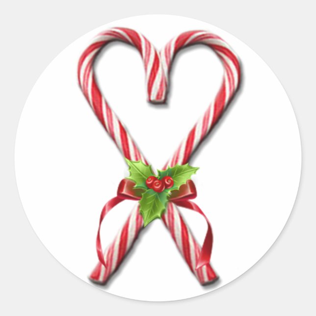 Die Candy Canes Heart Collection 2 Runder Aufkleber (Vorderseite)