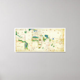 Die Cantino Planisphere-Weltkarte (1502) Leinwanddruck