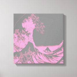 Die Canvas mit der großen Welle drucken rosa und g Leinwanddruck
