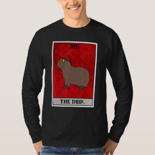 Die Capybara-Drip-Tarotkarte Semi-Aquatic Big Rode T-Shirt