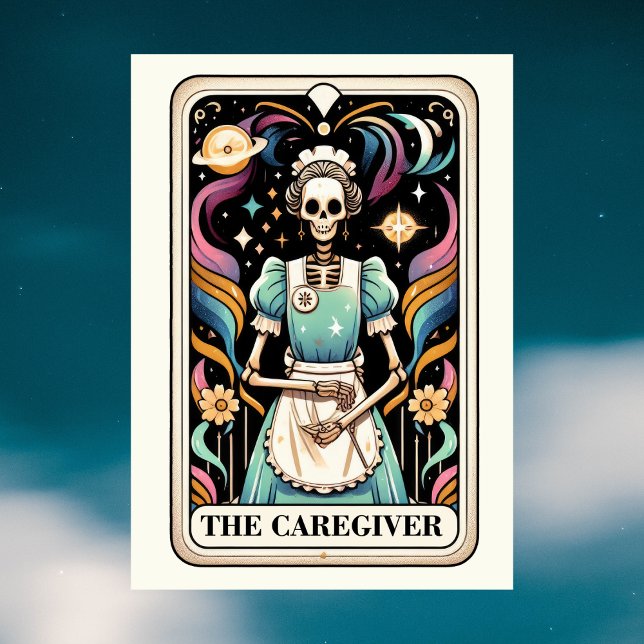 Die Caregiver Tarotkarte Muttertag Skelett Karte (The Caregiver Tarot Card Mother's Day Skeleton
)