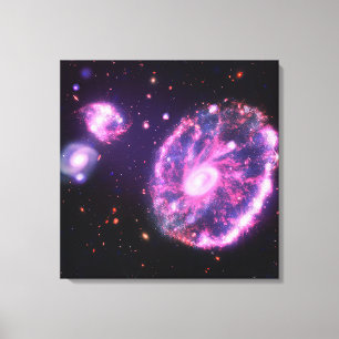 Die Cartwheel-Galaxie Hubble & JWST Leinwanddruck