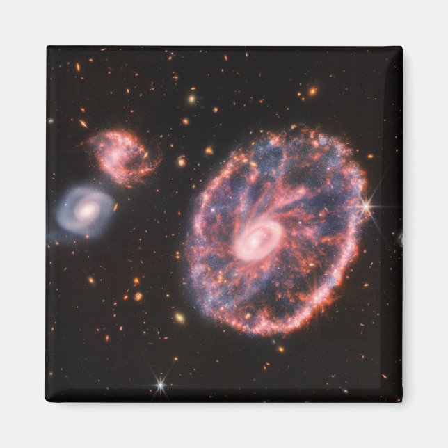 Die Cartwheel Galaxie und ihre Begleitgalaxien. Magnet (Vorne)