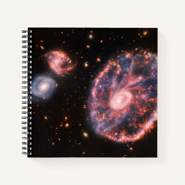 Die Cartwheel Galaxie und ihre Begleitgalaxien. Notizbuch (Vorderseite)