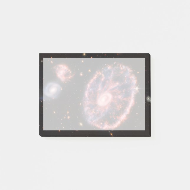 Die Cartwheel Galaxie und ihre Begleitgalaxien. Post-it Klebezettel (Vorderseite)