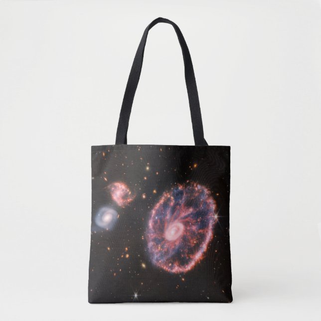 Die Cartwheel Galaxie und ihre Begleitgalaxien. Tasche (Vorderseite)