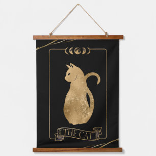 Die Cat Tarot Card Wandteppich Mit Holzrahmen